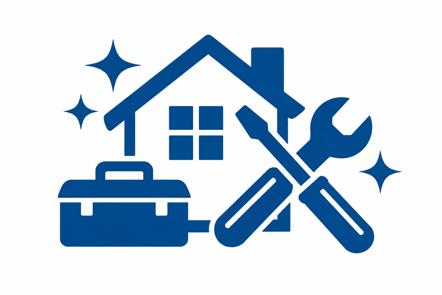 Blaues Symbol für Hausmeisterdienste